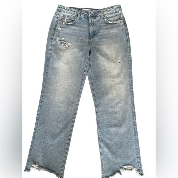 Flying Monkey Denim - Flying Monkey Distressed straight leg Cotton Denim Jeans